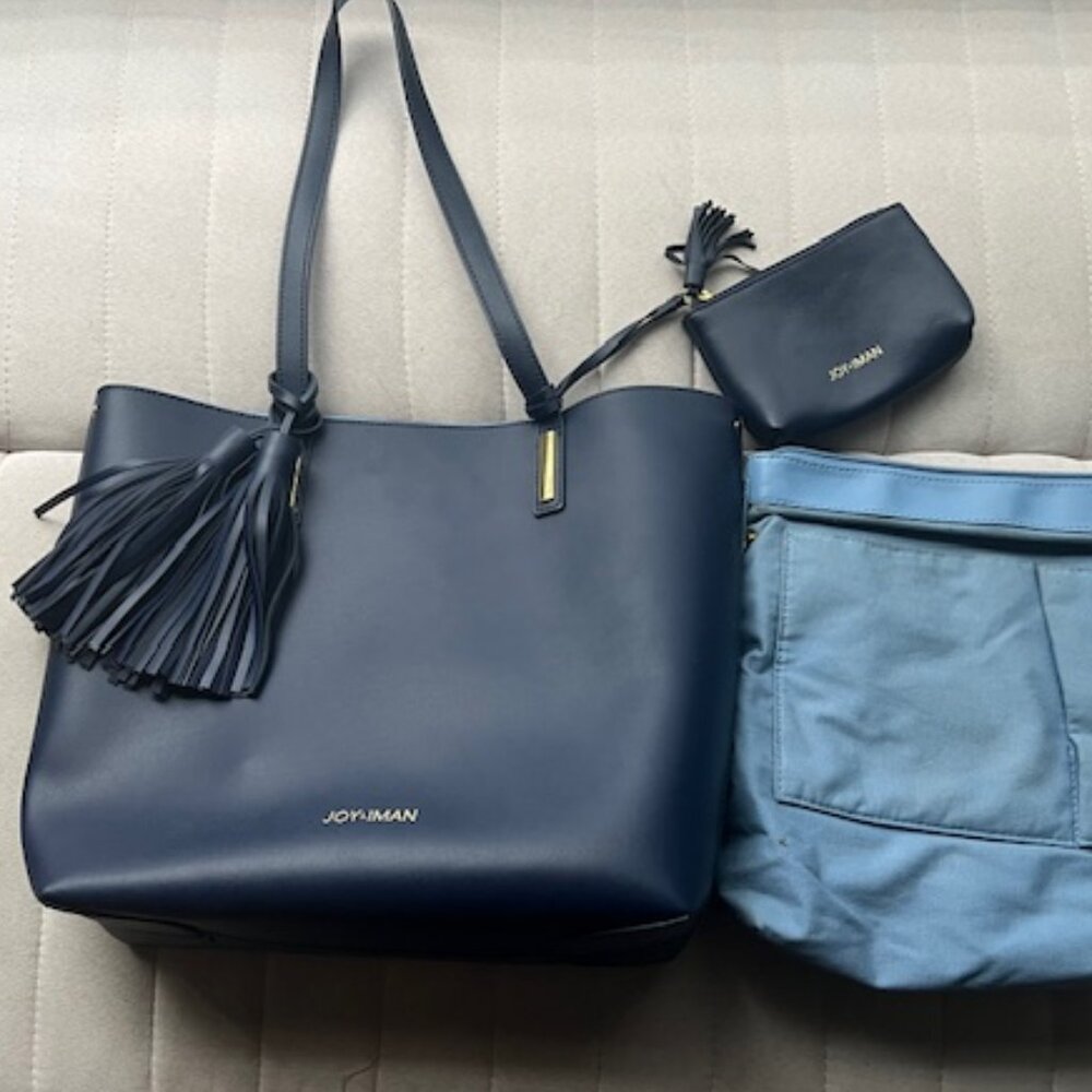 Joy Iman Navy tote bag, Large Like New
